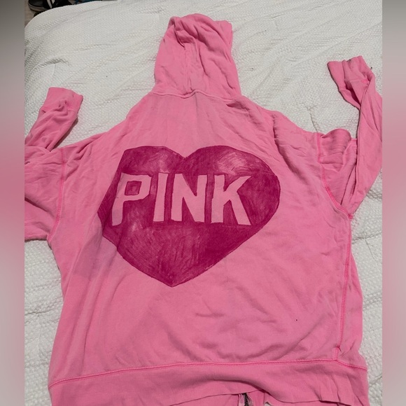 PINK Victoria's Secret Jackets & Blazers - PINK Victoria's Secret Vibrant Pink Hoodie